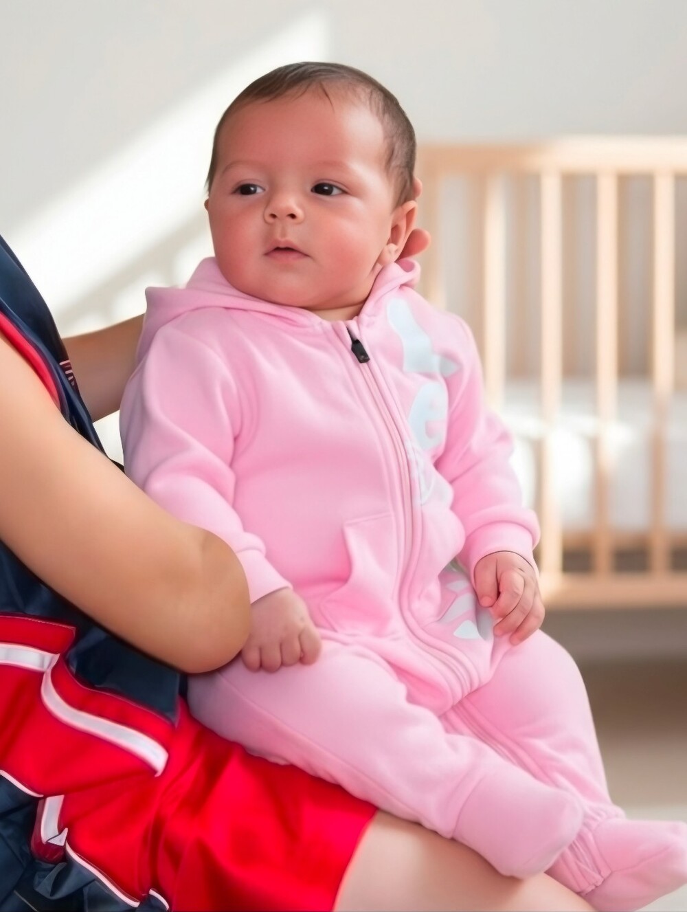 Levis Baby Girl Hooded Coverall Pink & White Graphic One Piece Jumpsuit NWT 6M